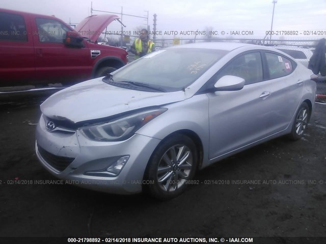 KMHDH4AE0FU393474 - 2015 HYUNDAI ELANTRA SE/SPORT/LIMITED SILVER photo 2