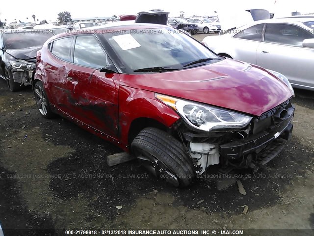 KMHTC6AE8DU103422 - 2013 HYUNDAI VELOSTER TURBO RED photo 1