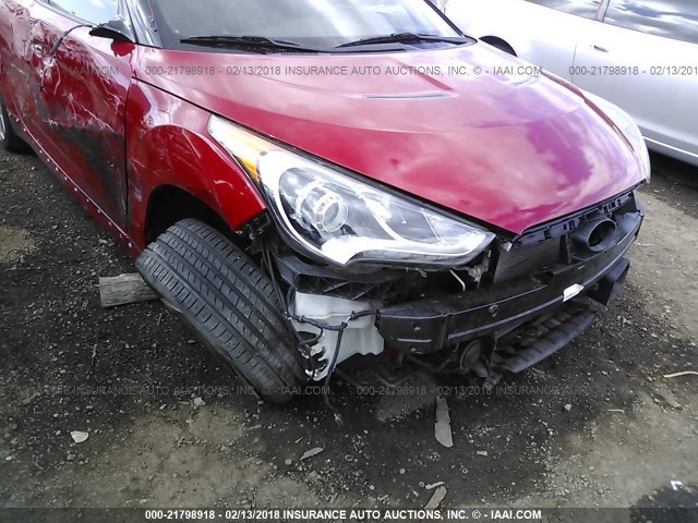 KMHTC6AE8DU103422 - 2013 HYUNDAI VELOSTER TURBO RED photo 6