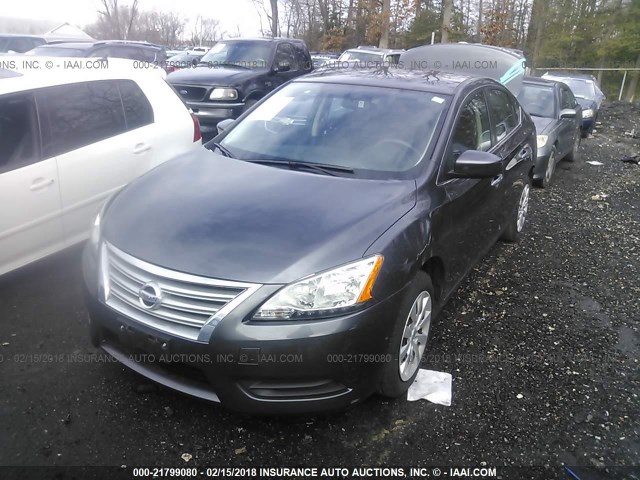 3N1AB7AP4FY319065 - 2015 NISSAN SENTRA S/SV/SR/SL GRAY photo 2