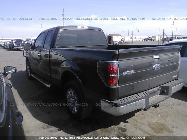 1FTEX1CMXDKG47442 - 2013 FORD F150 SUPER CAB BLACK photo 3