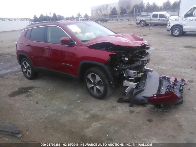3C4NJDBB9HT656527 - 2017 JEEP COMPASS LATITUDE 红色 照片 1