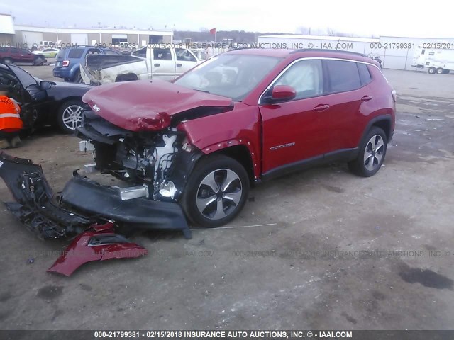 3C4NJDBB9HT656527 - 2017 JEEP COMPASS LATITUDE 红色 照片 2