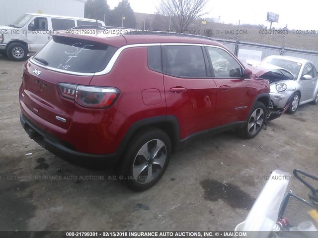 3C4NJDBB9HT656527 - 2017 JEEP COMPASS LATITUDE 红色 照片 4