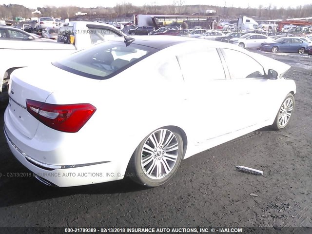 KNALN4D73F5180693 - 2015 KIA CADENZA PREMIUM/LIMITED WHITE photo 4