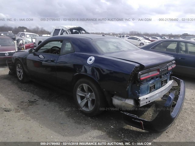 2C3CDZAGXFH737006 - 2015 DODGE CHALLENGER SXT BLUE photo 3