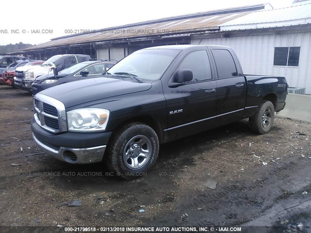 1D7HA18N58S589297 - 2008 DODGE RAM 1500 ST/SLT BLACK photo 2