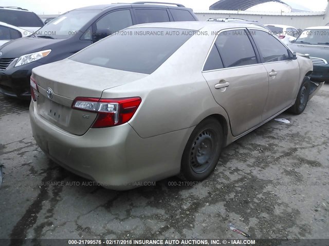 4T4BF1FK0CR183355 - 2012 TOYOTA CAMRY SE/LE/XLE GOLD photo 4