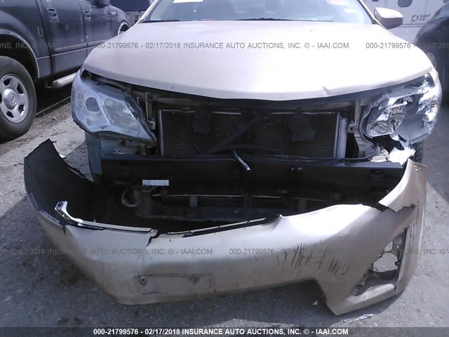 4T4BF1FK0CR183355 - 2012 TOYOTA CAMRY SE/LE/XLE GOLD photo 6