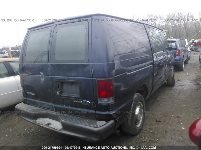 1FTPE24293HB70595 - 2003 FORD ECONOLINE E250 VAN BLUE photo 4