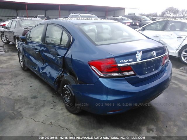 2HGFB2F52DH530556 - 2013 HONDA CIVIC LX ლურჯი ფოტო 3