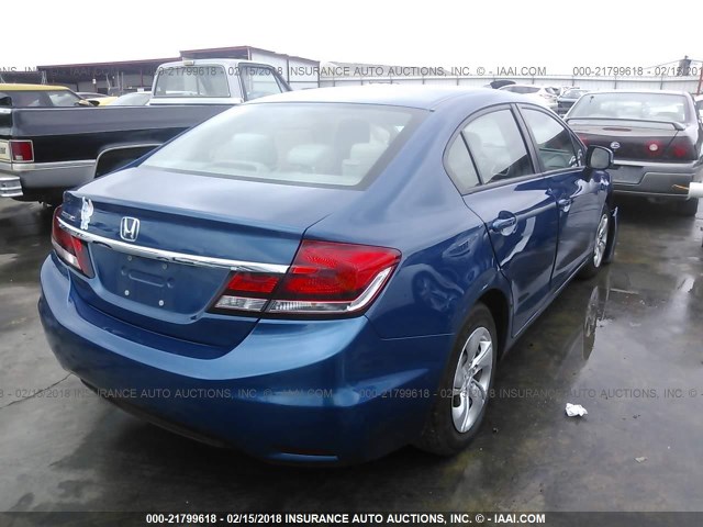 2HGFB2F52DH530556 - 2013 HONDA CIVIC LX ლურჯი ფოტო 4