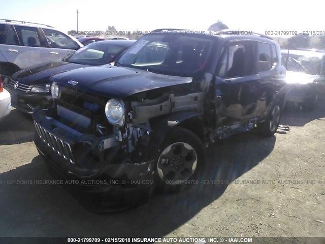 ZACCJBAB2HPF83909 - 2017 JEEP RENEGADE SPORT BLACK photo 2