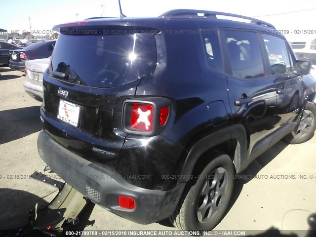 ZACCJBAB2HPF83909 - 2017 JEEP RENEGADE SPORT BLACK photo 4