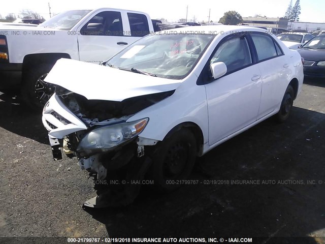 2T1BU4EE8BC564206 - 2011 TOYOTA COROLLA S/LE WHITE photo 2