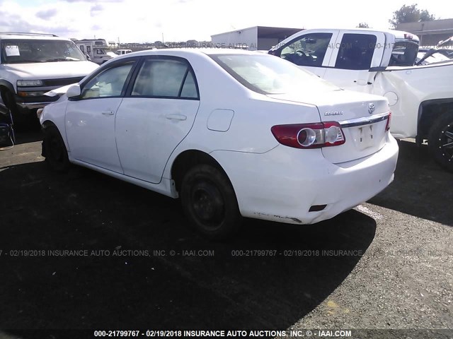 2T1BU4EE8BC564206 - 2011 TOYOTA COROLLA S/LE WHITE photo 3