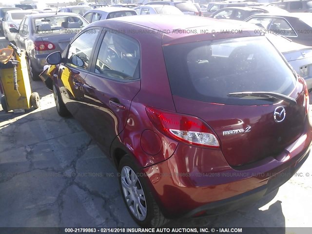 JM1DE1KZ8E0173339 - 2014 MAZDA MAZDA2 SPORT RED photo 3