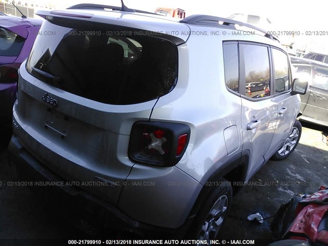 ZACCJBBB3HPF50660 - 2017 JEEP RENEGADE LATITUDE SILVER photo 4