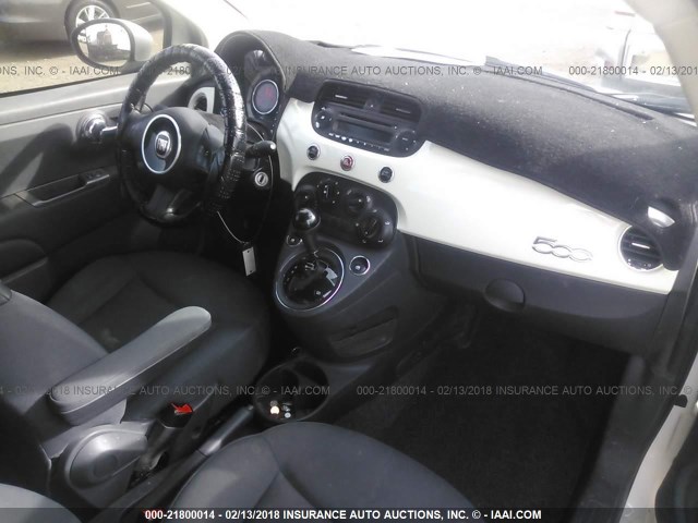 3C3CFFAR0ET185838 - 2014 FIAT 500 POP WHITE photo 5