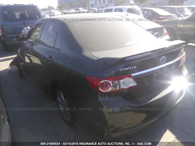 5YFBU4EEXDP148029 - 2013 TOYOTA COROLLA S/LE BLACK photo 3