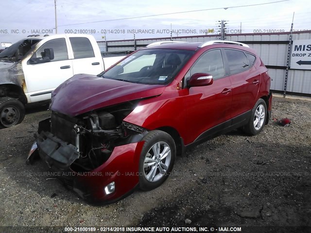 KM8JU3AC3DU559667 - 2013 HYUNDAI TUCSON GLS/LIMITED RED photo 2