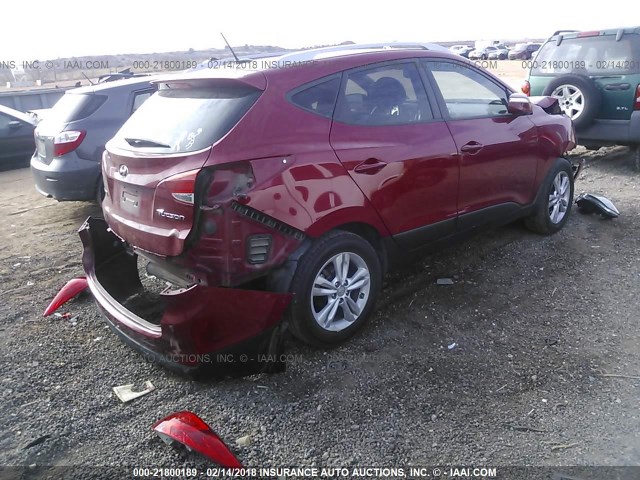 KM8JU3AC3DU559667 - 2013 HYUNDAI TUCSON GLS/LIMITED RED photo 4