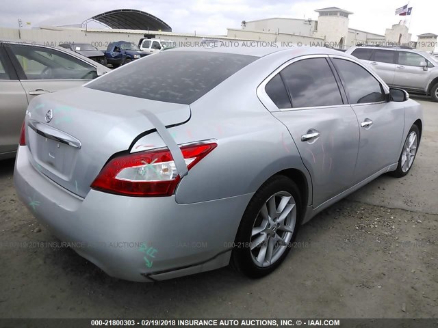 1N4AA5AP7AC818325 - 2010 NISSAN MAXIMA S/SV SILVER photo 4