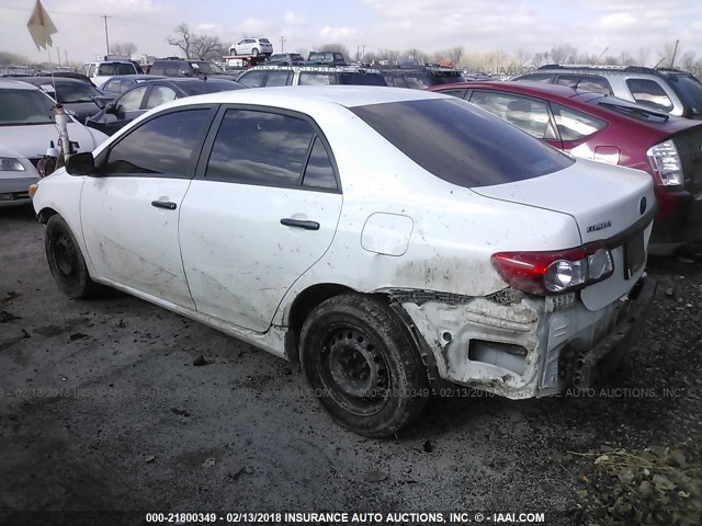 2T1BU4EE8BC632259 - 2011 TOYOTA COROLLA S/LE WHITE photo 3