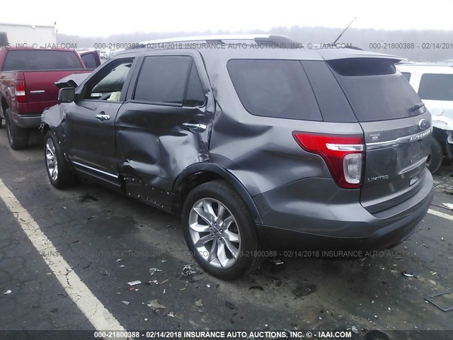1FMHK7F85BGA63636 - 2011 FORD EXPLORER LIMITED 灰色 照片 3