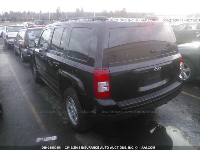 1C4NJPBA7DD122029 - 2013 JEEP PATRIOT SPORT BLACK photo 3