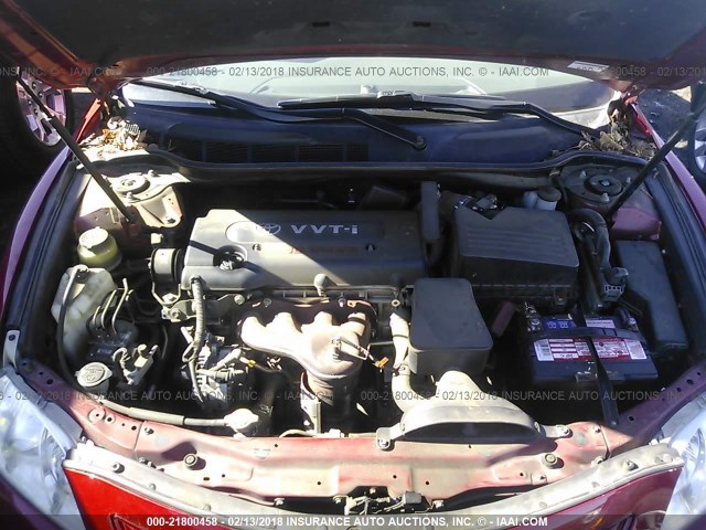 4T1BE46K48U224026 - 2008 TOYOTA CAMRY CE/LE/XLE/SE RED photo 10