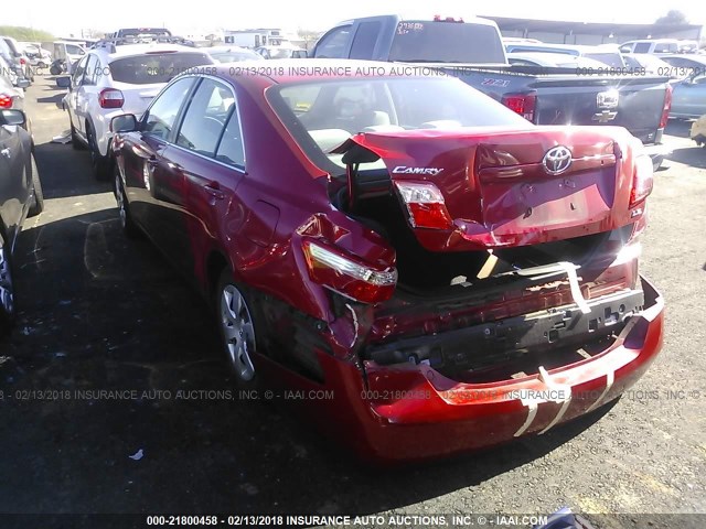 4T1BE46K48U224026 - 2008 TOYOTA CAMRY CE/LE/XLE/SE RED photo 3