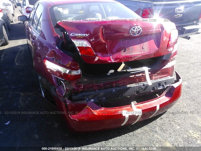 4T1BE46K48U224026 - 2008 TOYOTA CAMRY CE/LE/XLE/SE RED photo 6