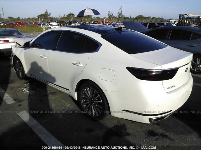 KNALC4J14H5068283 - 2017 KIA CADENZA PREMIUM/LIMITED WHITE photo 3