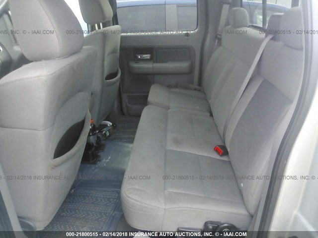 1FTPW14578FA98302 - 2008 FORD F150 SUPERCREW SILVER photo 8