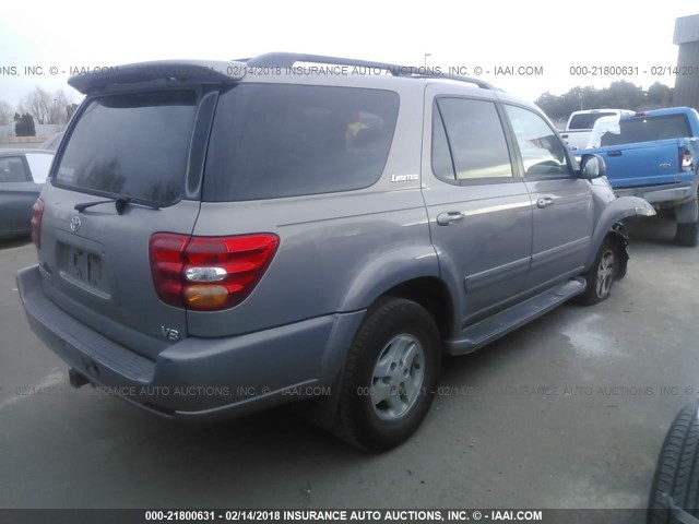 5TDZT38A52S107252 - 2002 TOYOTA SEQUOIA LIMITED SILVER photo 4