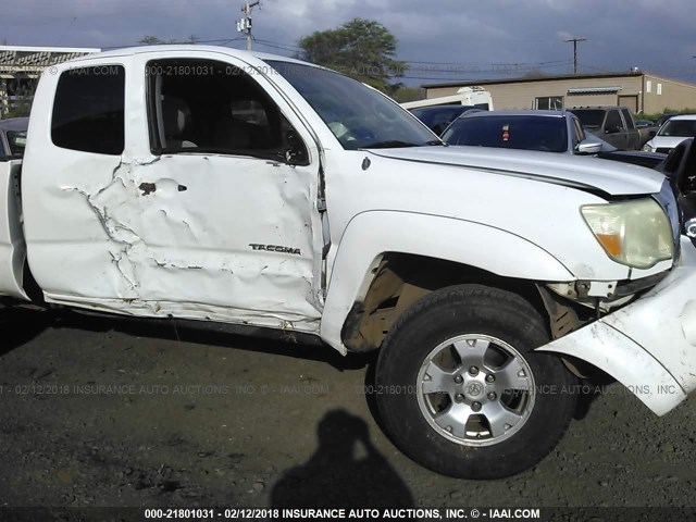 5TETU62N95Z056832 - 2005 TOYOTA TACOMA PRERUNNER ACCESS CAB WHITE photo 6