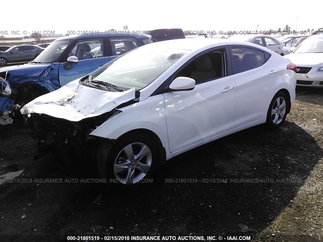 5NPDH4AE2DH406138 - 2013 HYUNDAI ELANTRA GLS/LIMITED WHITE photo 2