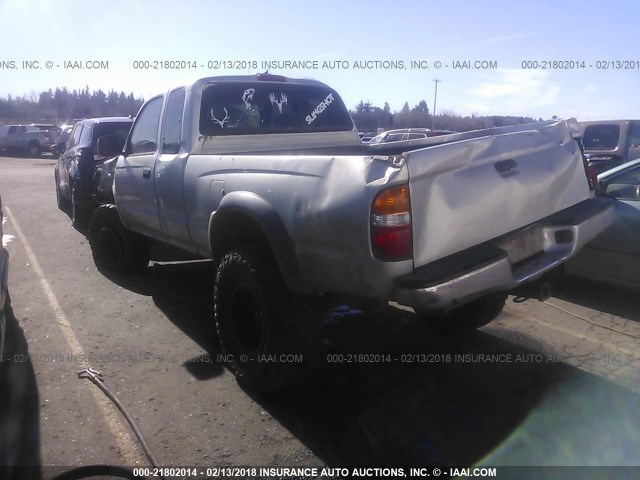 5TEWN72N44Z325124 - 2004 TOYOTA TACOMA XTRACAB SILVER photo 3