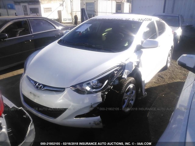 5NPDH4AE6EH465565 - 2014 HYUNDAI ELANTRA SE/SPORT/LIMITED WHITE photo 2