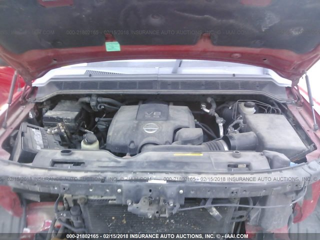 1N6BA07DX9N305050 - 2009 NISSAN TITAN XE/SE/LE RED photo 10