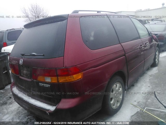 5FNRL18933B023611 - 2003 HONDA ODYSSEY EXL მუქწითელი ფოტო 4