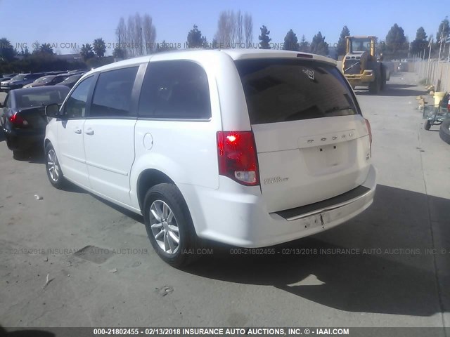 2C4RDGCGXFR526907 - 2015 DODGE GRAND CARAVAN SXT WHITE photo 3