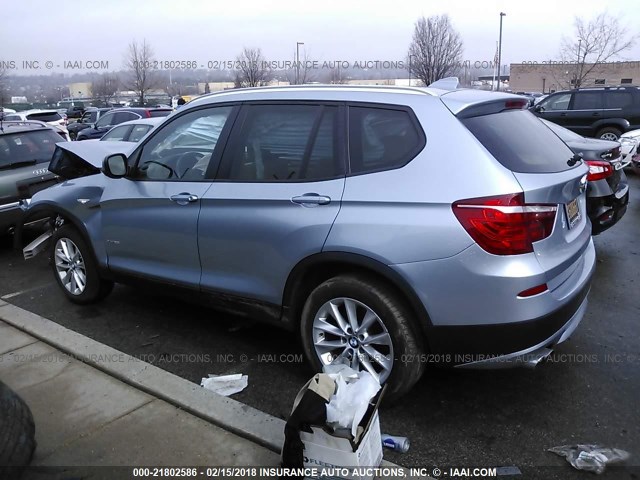 5UXWX9C53E0D12131 - 2014 BMW X3 XDRIVE28I Light Blue photo 3