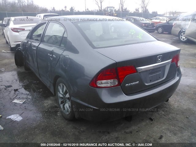 2HGFA16969H509572 - 2009 HONDA CIVIC EXL 灰色 照片 3