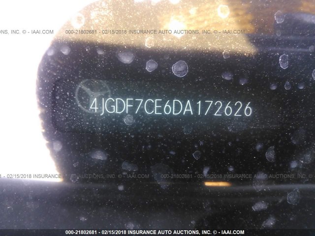 4JGDF7CE6DA172626 - 2013 MERCEDES-BENZ GL 450 4MATIC WHITE photo 9