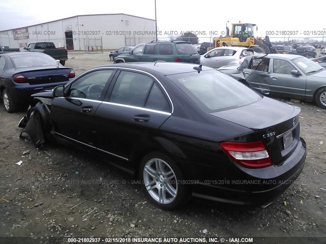 WDDGF56X68R040725 - 2008 MERCEDES-BENZ C 350 BLACK photo 3