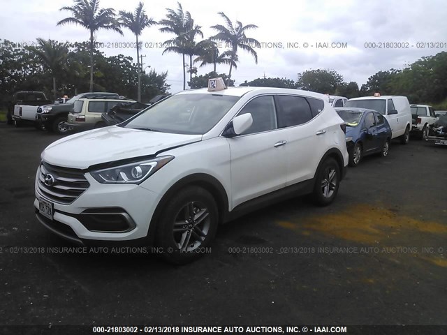 5NMZTDLB3JH080740 - 2018 HYUNDAI SANTA FE SPORT  WHITE photo 2