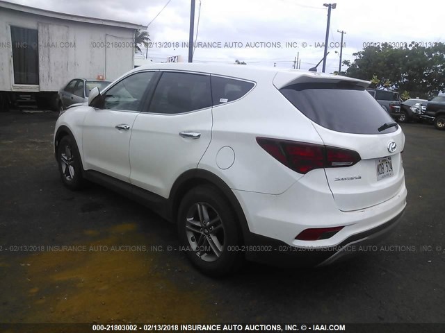 5NMZTDLB3JH080740 - 2018 HYUNDAI SANTA FE SPORT  WHITE photo 3