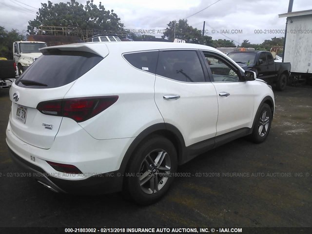 5NMZTDLB3JH080740 - 2018 HYUNDAI SANTA FE SPORT  WHITE photo 4